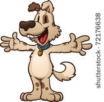 cute cartoon dog ready for a...