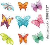 colorful butterfly set