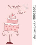 vector card with pink wedding...
