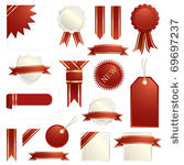 red and gold decorative ribbons ...