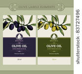 set of olive oil labels