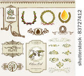 collection of olive elements