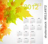 maple autumn calendar 2012
