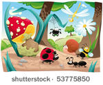 insects family on the ground....