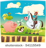 funny farmer with animals....