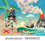 pirate on the island. funny...