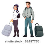 people in transit. vector...