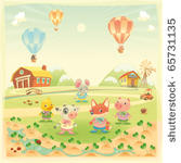 baby farm animals in the...