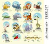 savannah animals. funny cartoon ...