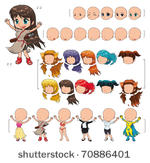 avatar girl  vector...