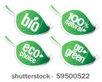 set of natural product stickers ...