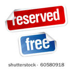 reserved and free stickers set.