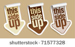 this side up  packing stickers...