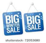 big winter sale signs set.