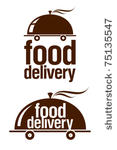 food delivery signs set.