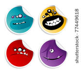 monster smileys  set of wicked...