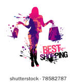 shopping woman silhouette.best...