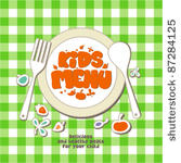 kids menu card design template.