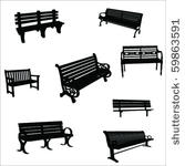 bench silhouette vector