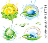 collection of spring eco icons. ...