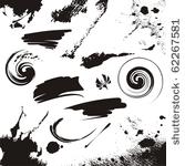 set of grunge design elements.  ...
