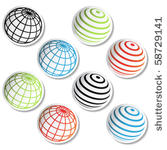 vector globe stickers