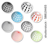 vector globe stickers