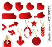 vector stickers with curled...