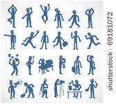 stylized human silhouettes in...