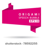 pink origami speech bubble....