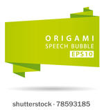 green origami speech bubble....