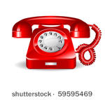 red retro telephone. vector