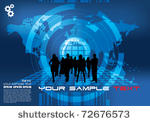 business team on blue business...