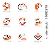 design elements in warm colors. ...