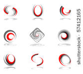 design elements in red grey...