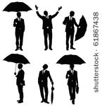 set of silhouettes of a...