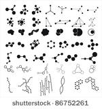 molecules on the white...