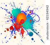 colorful paint splats vector...