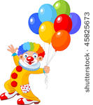 the funny clown holding...