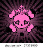 very cute skull with crown on...