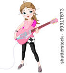 cool rock star girl playing...