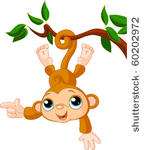 cute baby monkey on a tree...