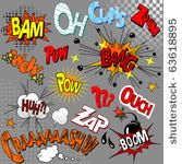 big set of comic book explosion ...