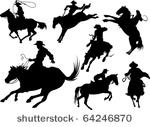 cowboys on horses silhouettes...