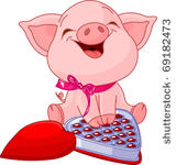 cute pretty pig at valentines...