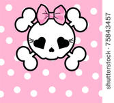 very cute skull with bow on...
