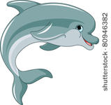 jumping  dolphin isolated on...