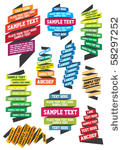 set of colorful ribbons for...