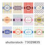 set of greeting cards design