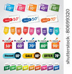 various discount tags   labels